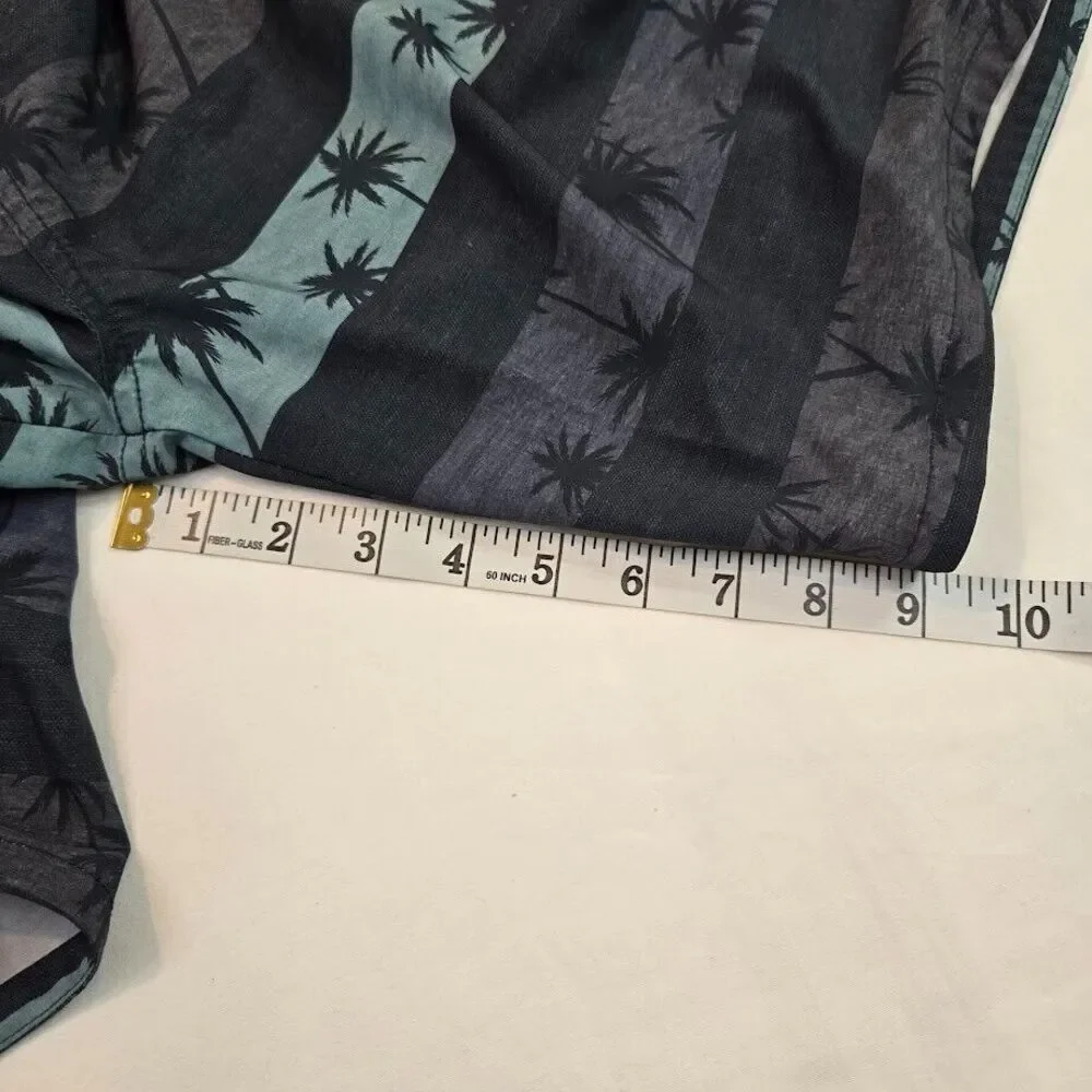 Travis Mathew Board Shorts Men's Size 40 Blue Striped‎ Palm Trees Swim Trunks